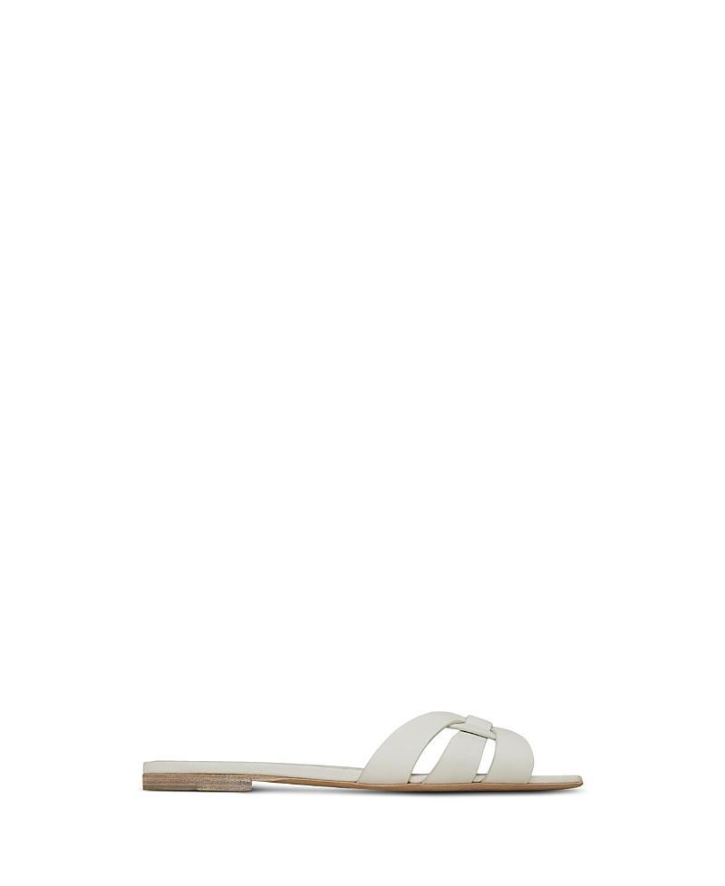 Saint Laurent Womens Tribute Mules in Metallic Leather Product Image