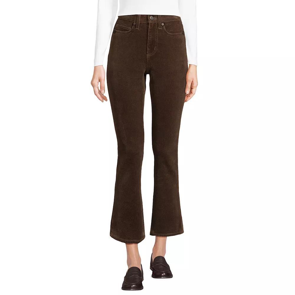 Women's Lands' End Corduroy High Waisted Kick Crop Pants, Size: 14, Patina Blue Product Image