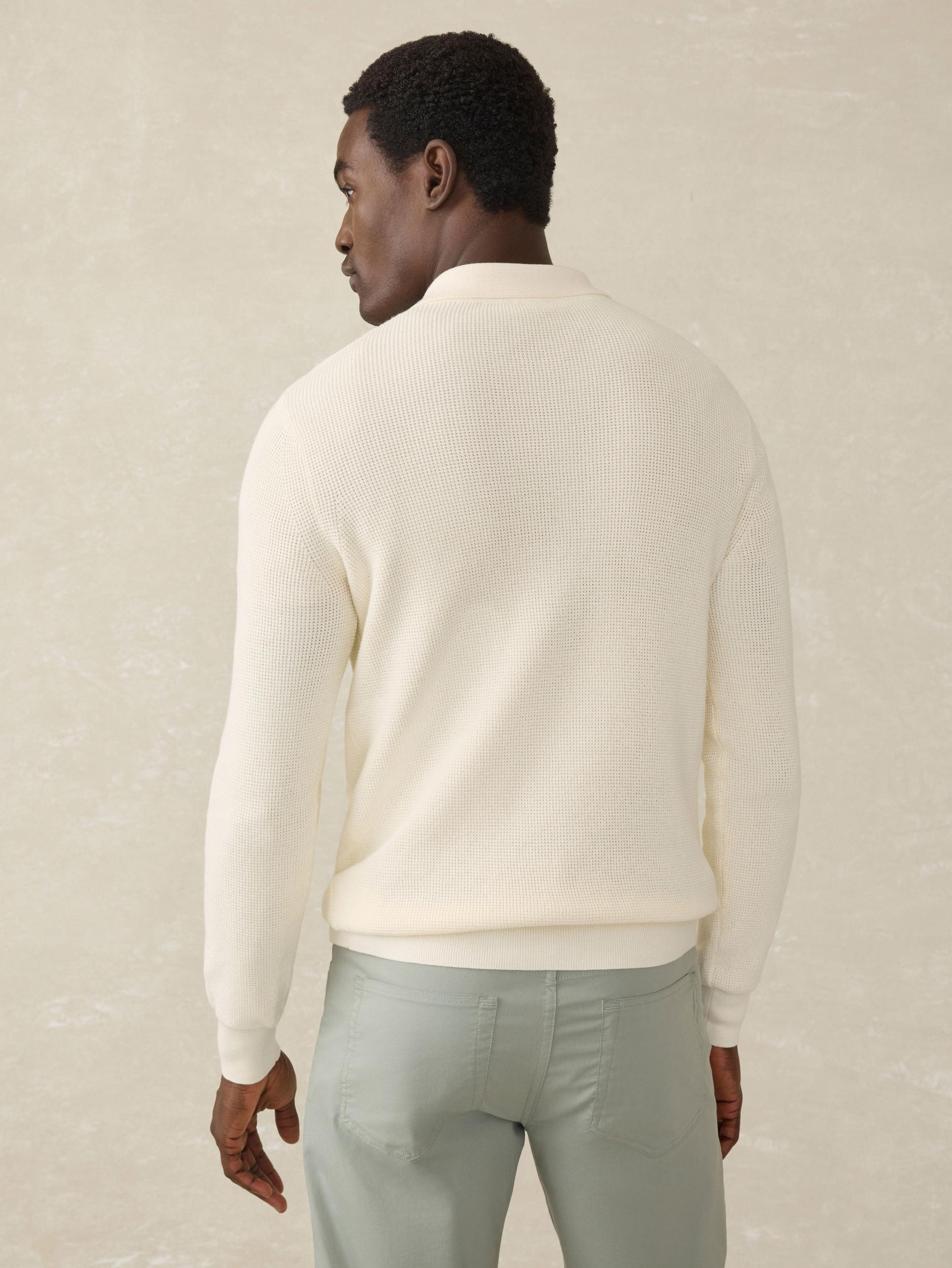 Sunwashed Sweater Polo - White Shell Male Product Image