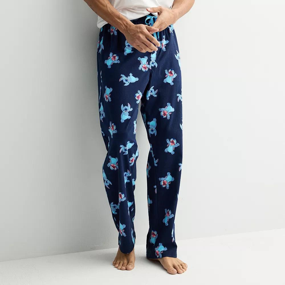 Disneys Lilo & Stitch Mens Allover Angry Stitch Pajama Pants Blue Product Image