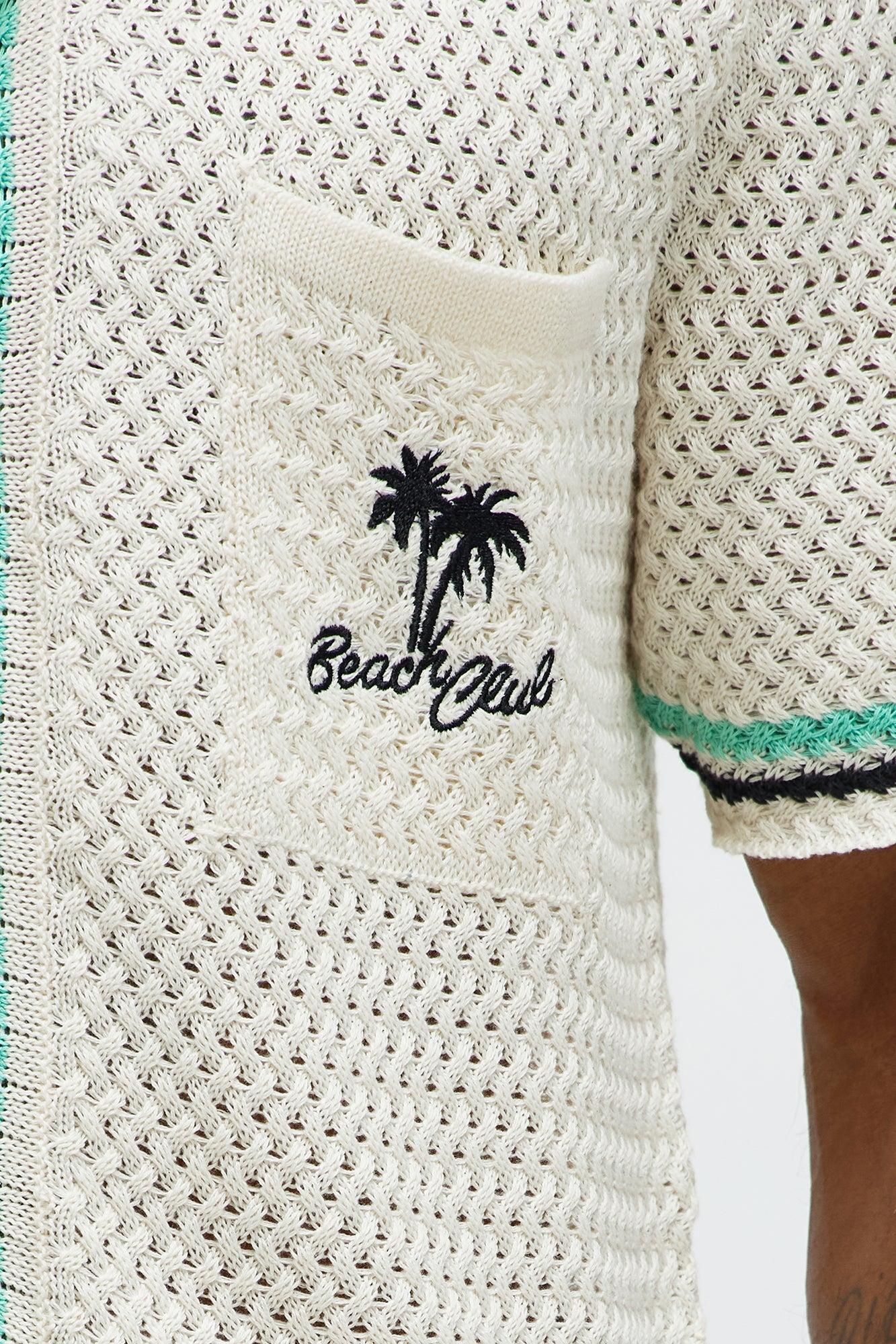 Vacay Crochet Button Up Shirt - Cream/combo Product Image