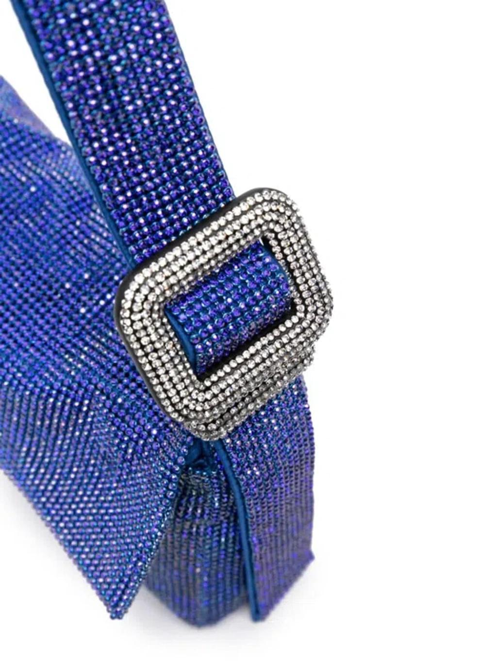 BENEDETTA BRUZZICHES Vitty La Mignon Crystal-embellished Mini Bag In Azul Product Image