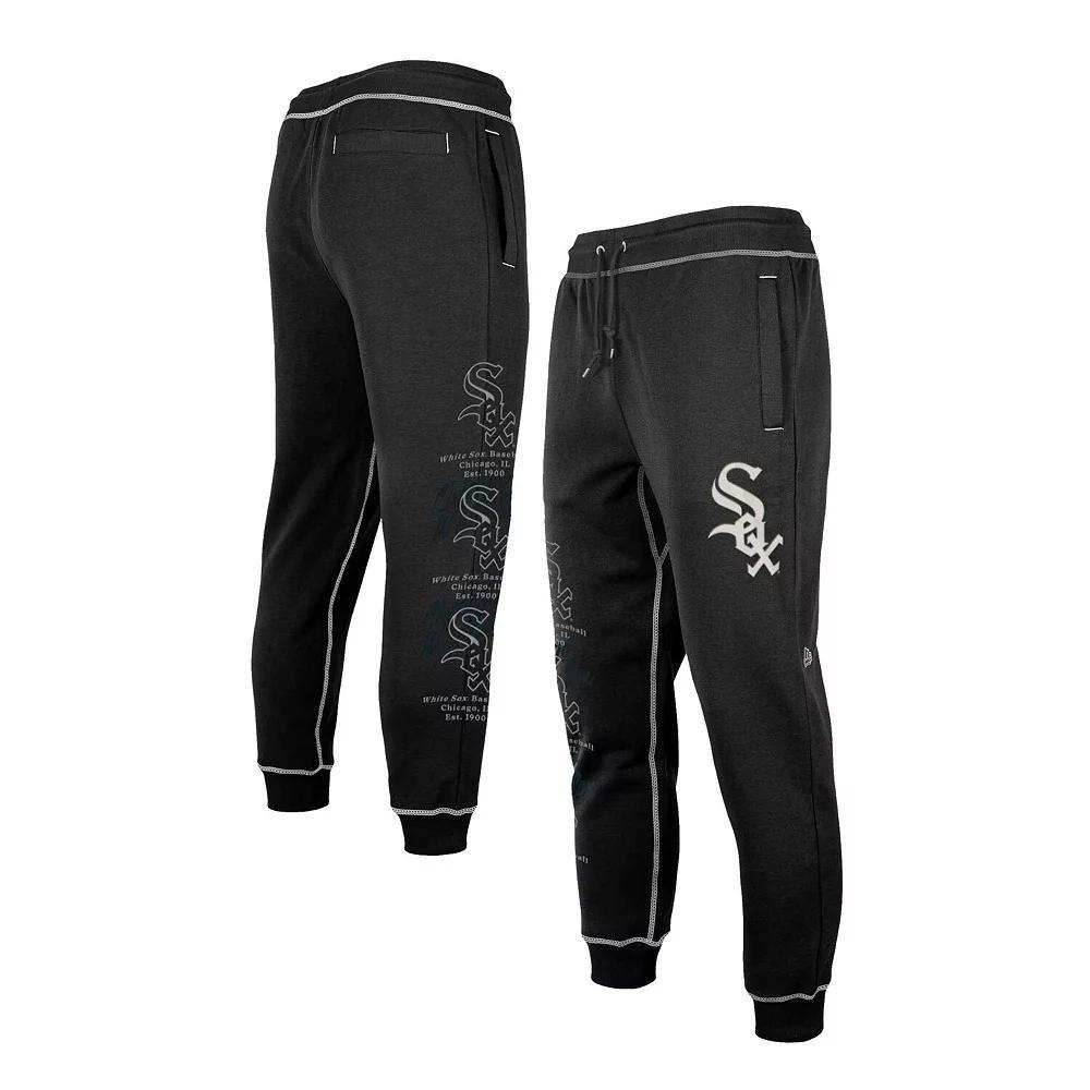 Men's New Era Black Chicago White Sox Team Split Jogger Pants, Size: Medium Product Image