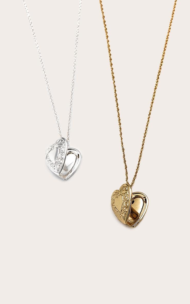Multi Plated Gifting Heart Duo Locket Necklace Product Image