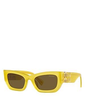Miu Miu Womens MU 09WS53-X 53mm Striped Rectangle Sunglasses - Striped Tobacco/Dark Violet Product Image