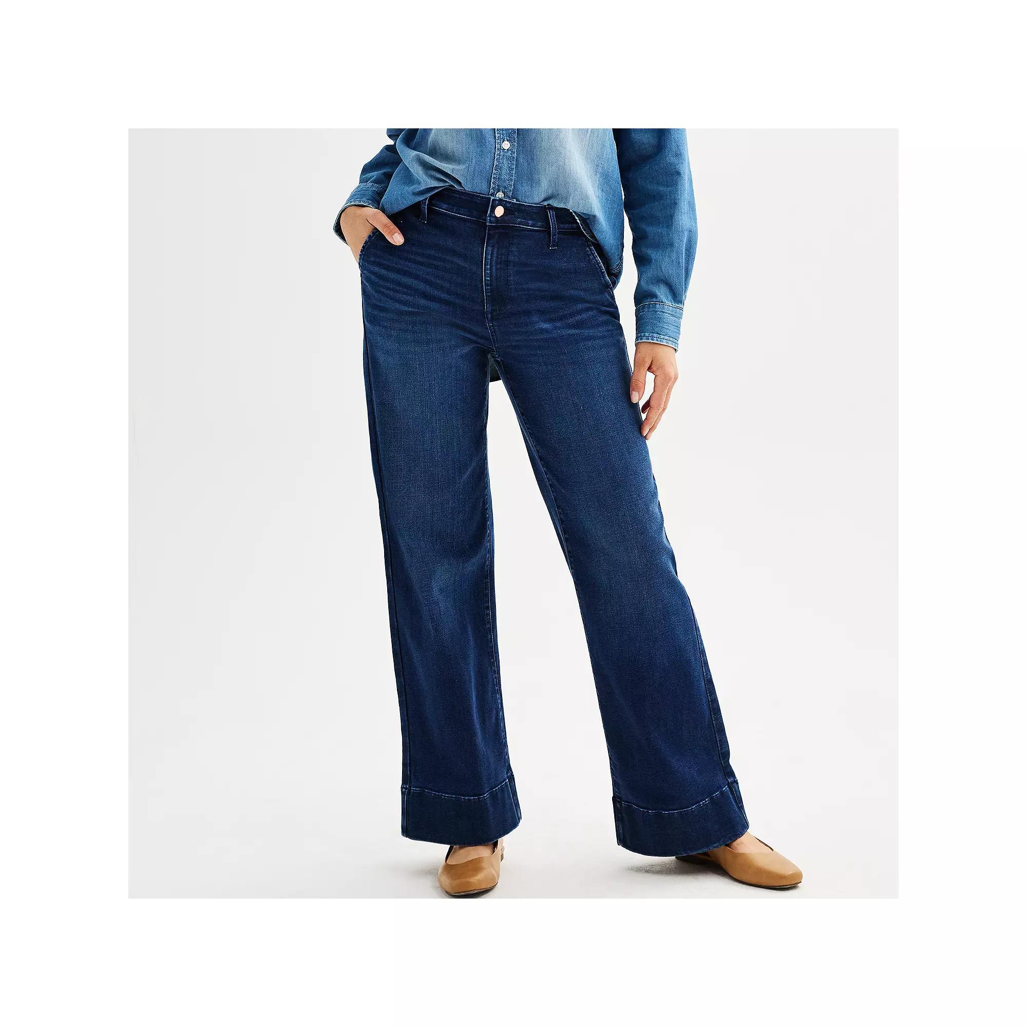 Womens Sonoma Goods For Life Premium High Rise Trouser Jeans Product Image