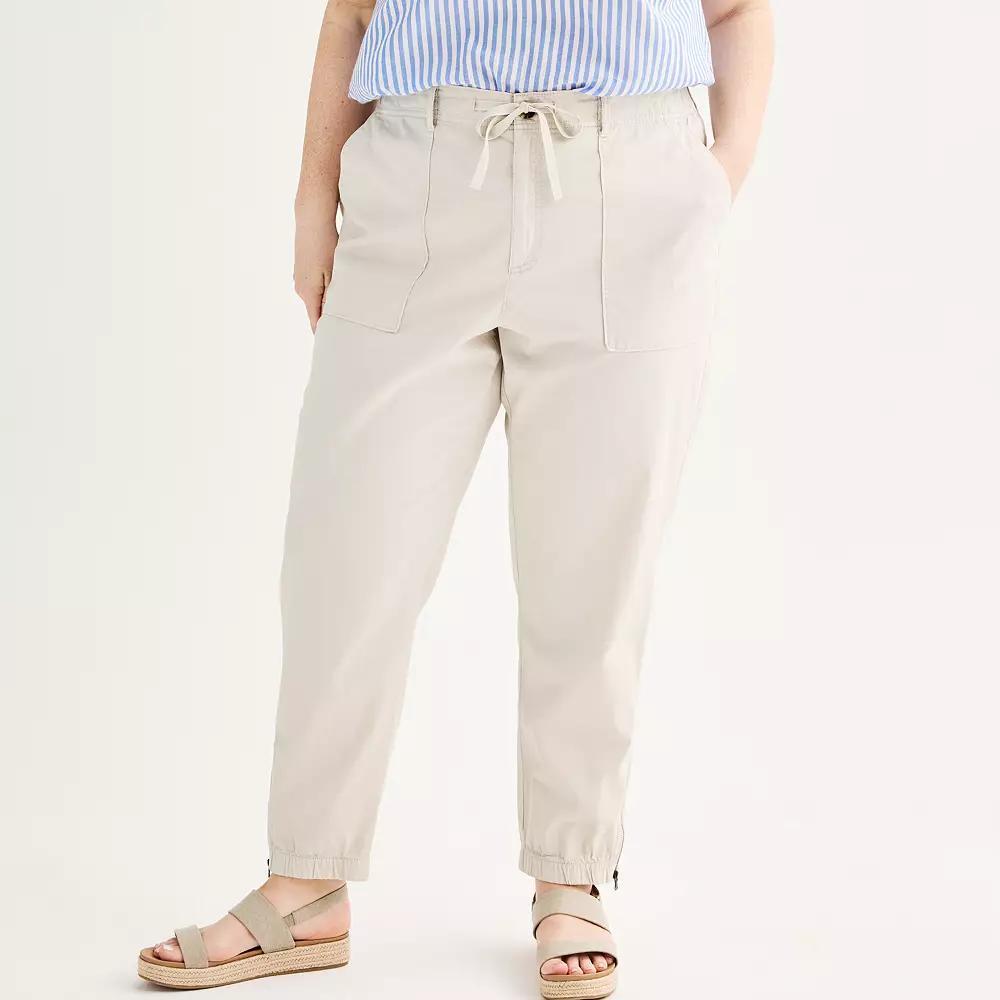Plus Size Sonoma Goods For Life® Core Utility Jogger Pants, Women's, Size: 4XL, Purple Bouquet Product Image