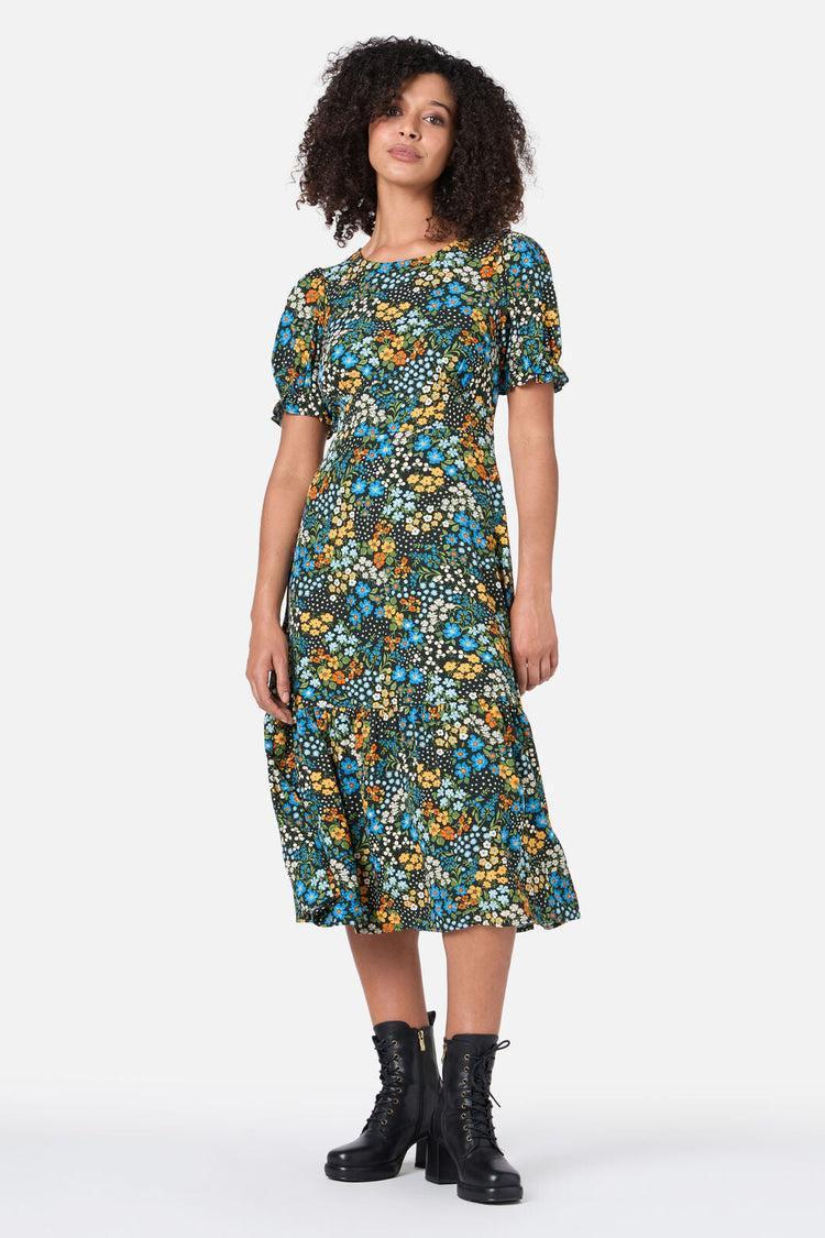 Ada 90's Floral Midi Dress Product Image