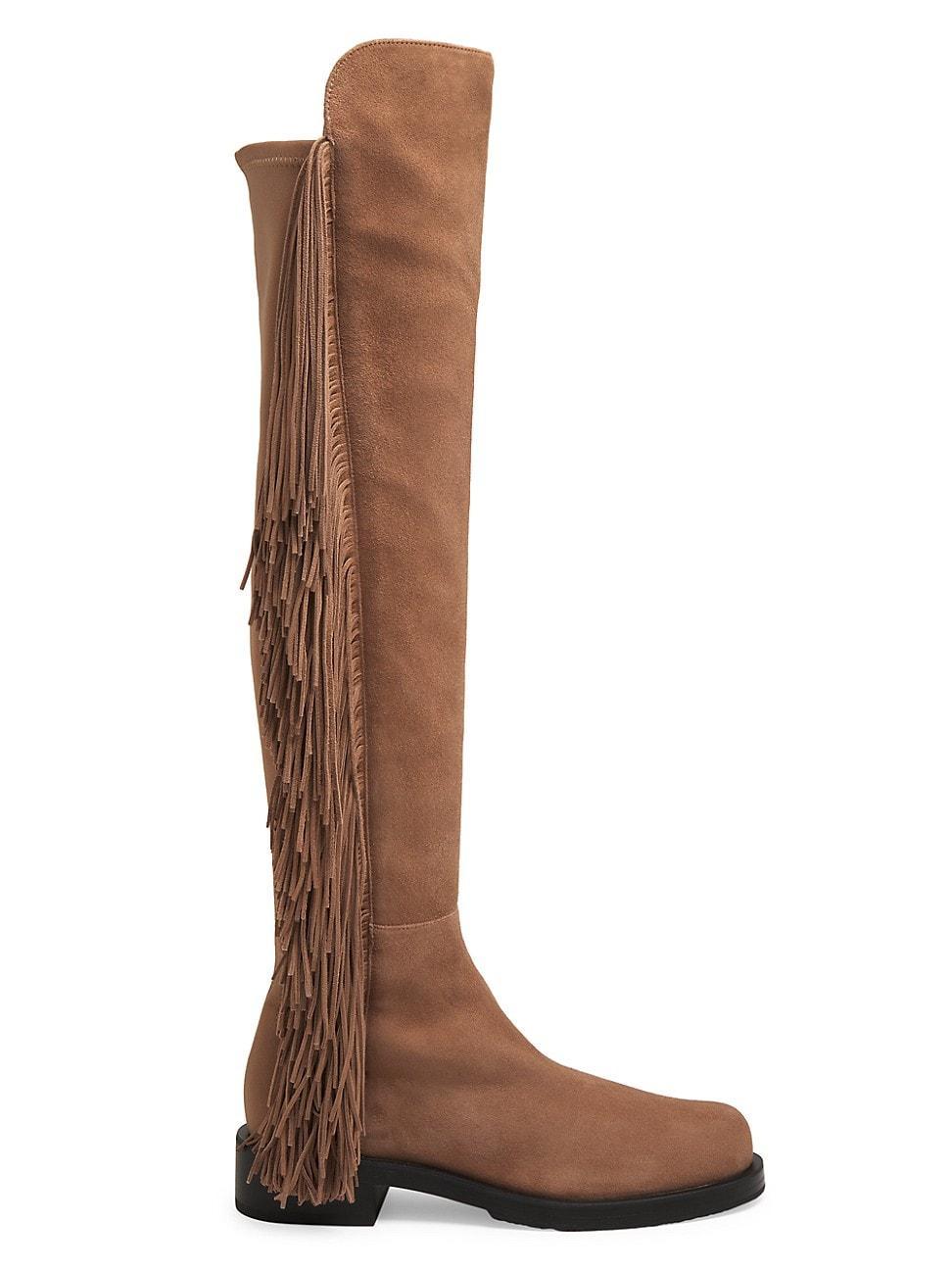 5050 Suede Fringe Over-The-Knee Boots Product Image