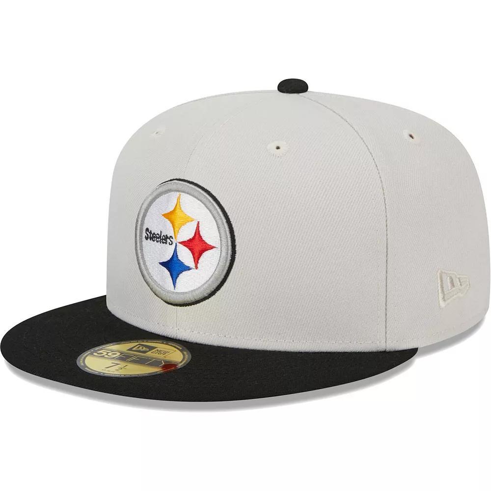 Men's New Era Khaki/Black Pittsburgh Steelers Super Bowl Champions Patch 59FIFTY Fitted Hat, Size: 7 3/4, Beig K Product Image