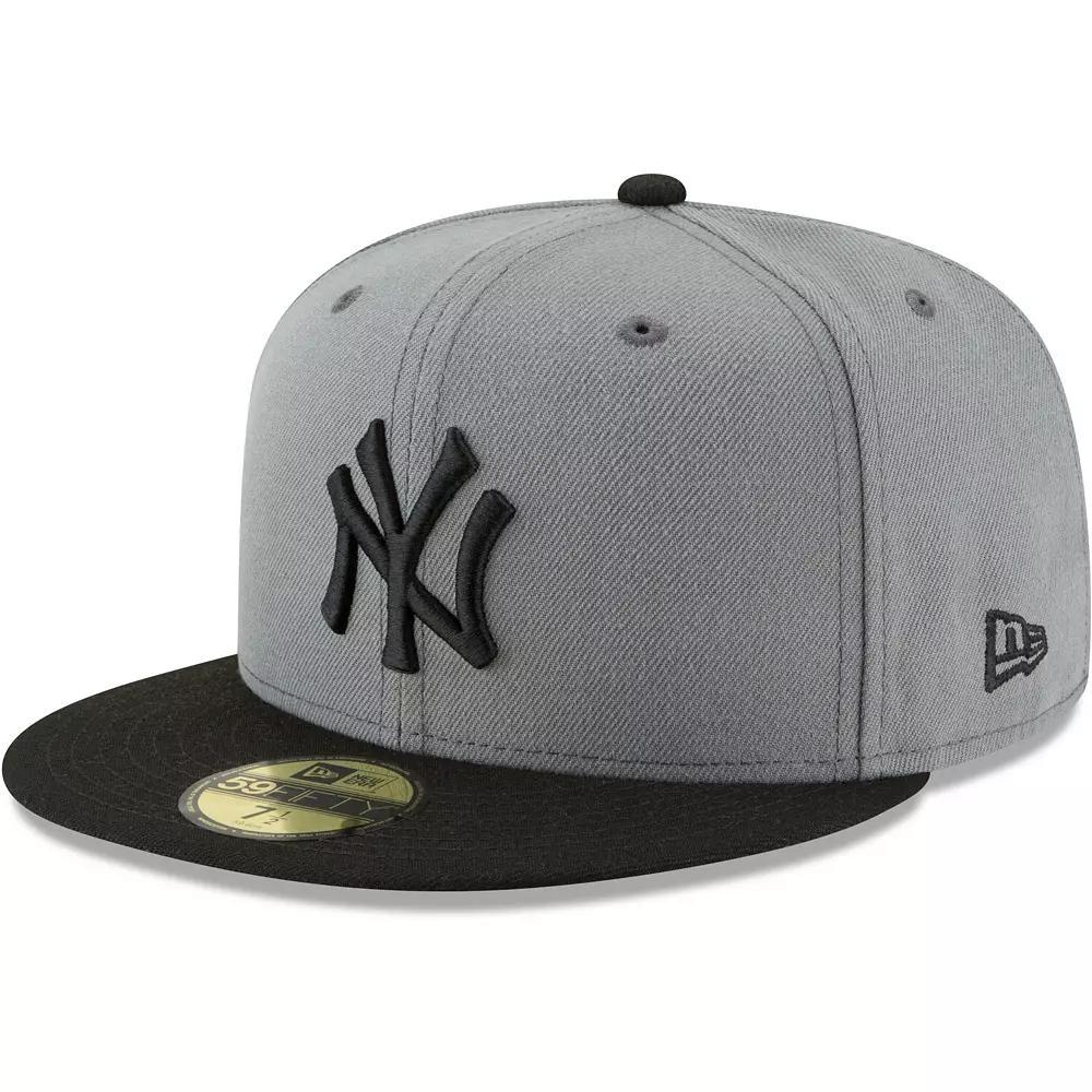 Men's New Era Gray/Black New York Yankees Two-Tone 59FIFTY Fitted Hat, Size: 7 5/8, Grey Product Image