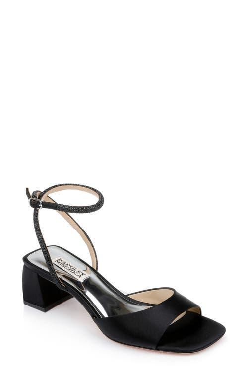 Infinity Crystal Satin Block-Heel Sandals Product Image