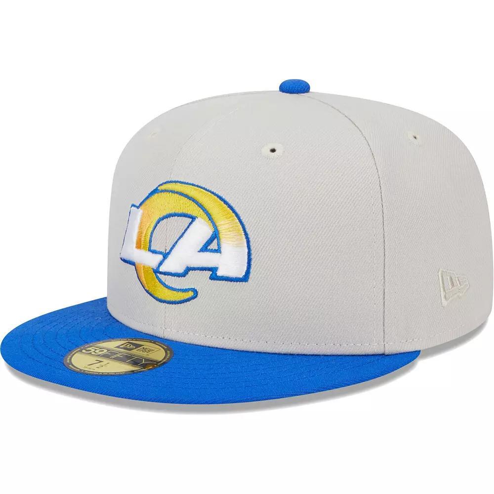 Men's New Era Khaki/Royal Los Angeles Rams Super Bowl Champions Patch 59FIFTY Fitted Hat, Size: 7 5/8, Beig K Product Image