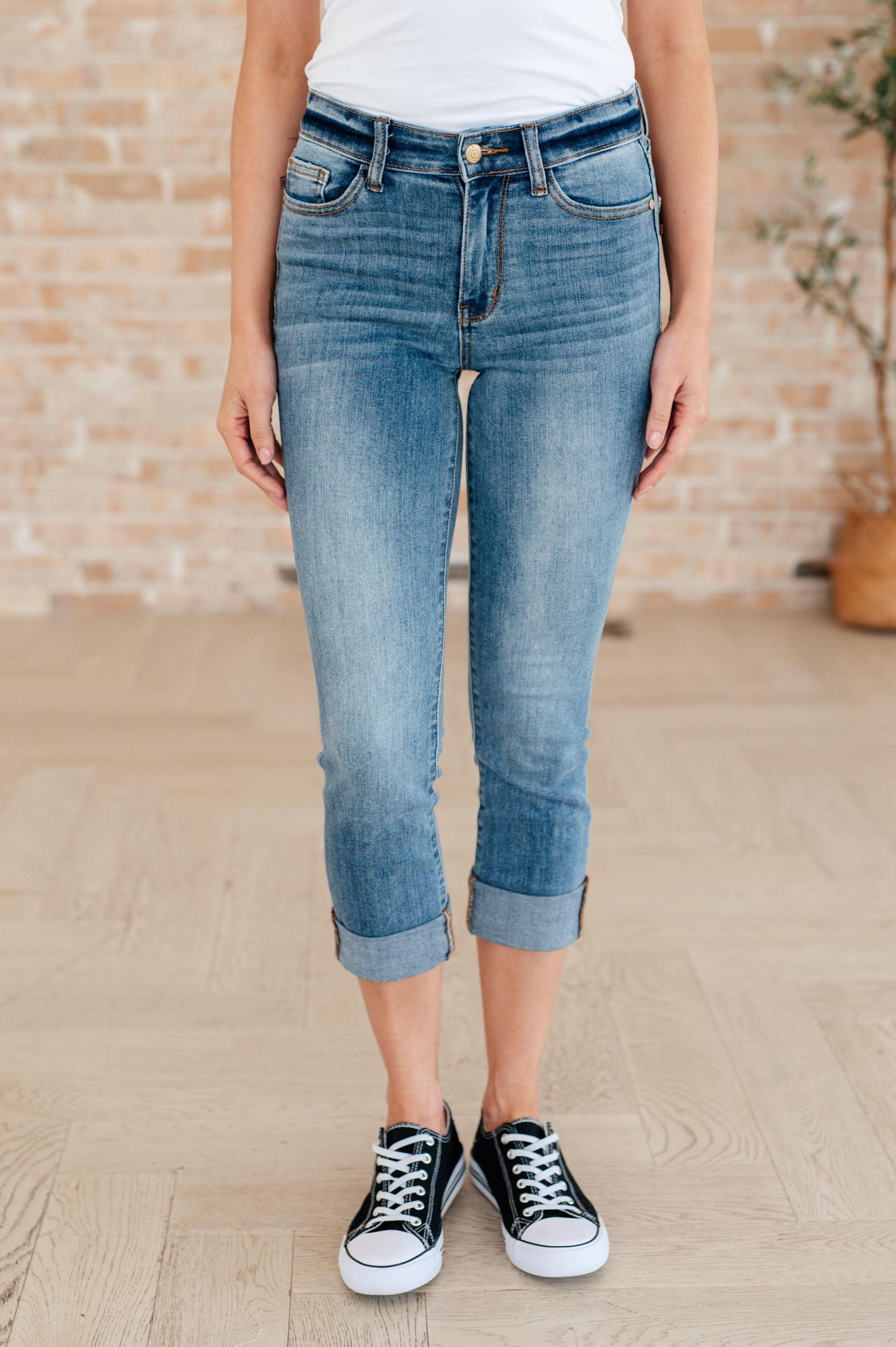 Judy Blue High Rise Drawstring Wide Leg Jeans Female Product Image