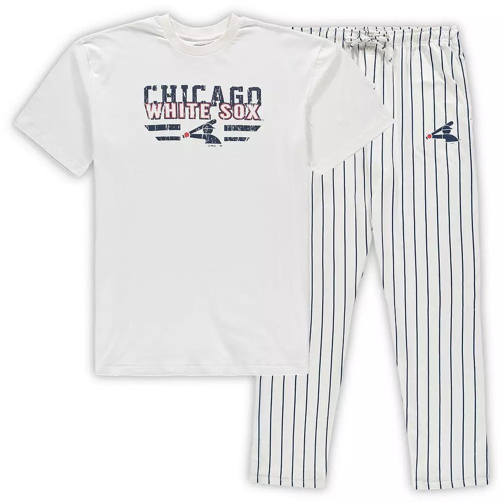 Men's Concepts Sport White/Navy Chicago White Sox Big & Tall Pinstripe Sleep Set, Size: 4XB Product Image