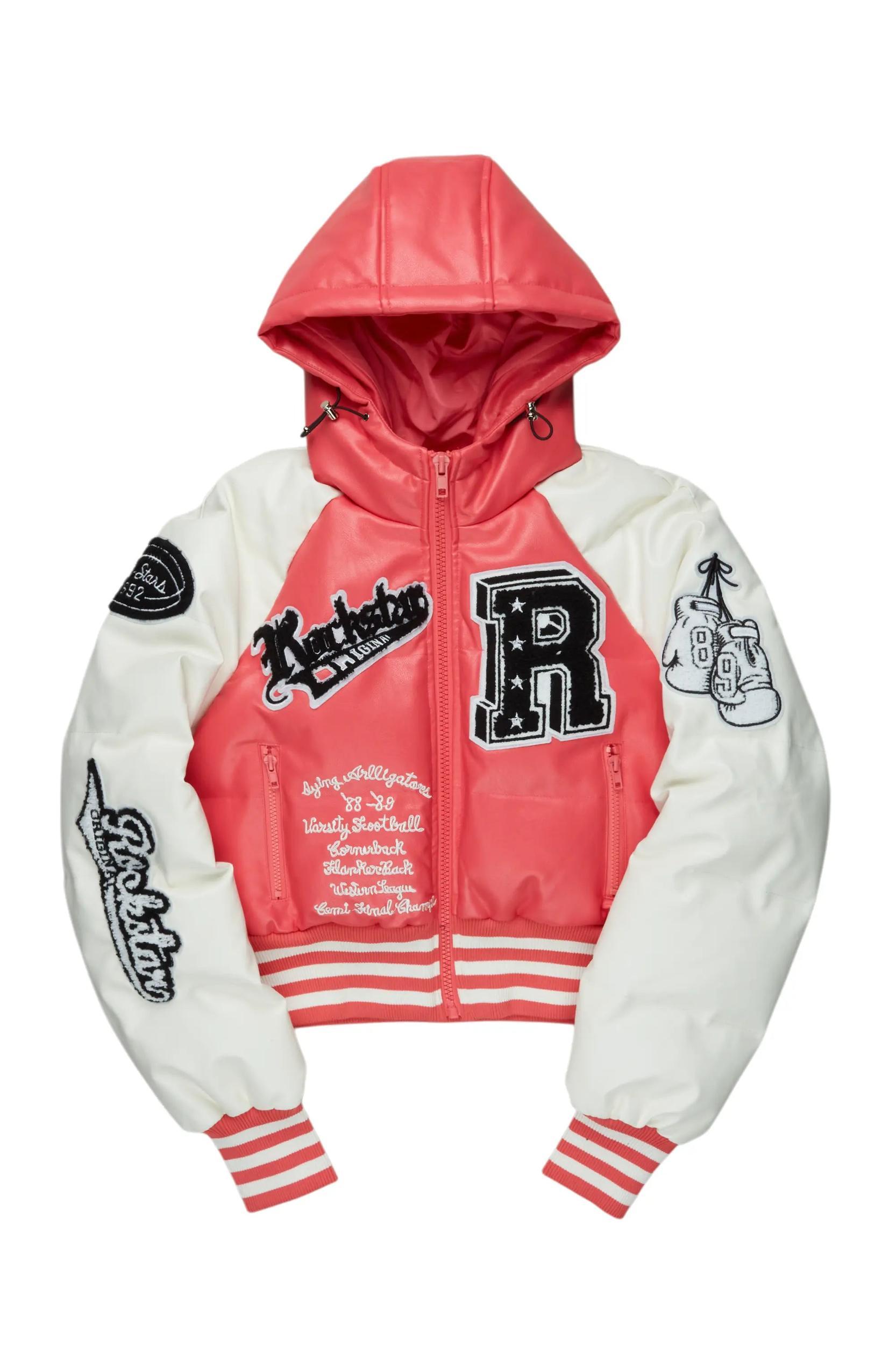 Xamaria Pink Crop Puffer Jacket Female Product Image