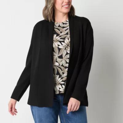 Liz Claiborne Womens Long Sleeve Open Front Cardigan Product Image