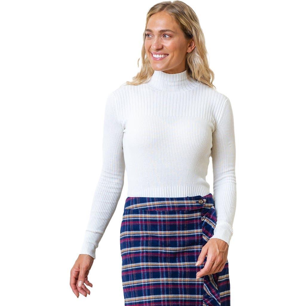 Hope & Henry Women's Mock Neck Rib Knit Sweater in Soft White Structured Rib at Nordstrom, Size Small Product Image