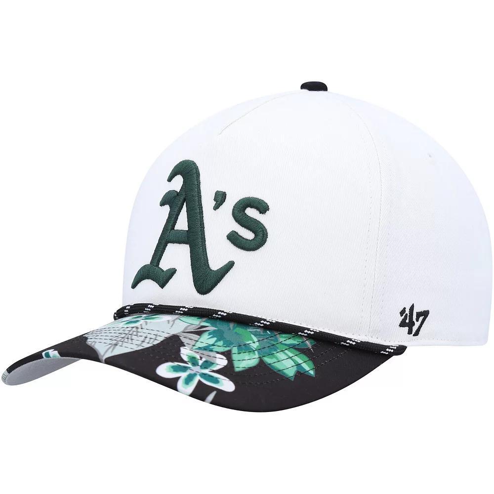 Men's '47 White Oakland Athletics Dark Tropic Hitch Snapback Hat Product Image
