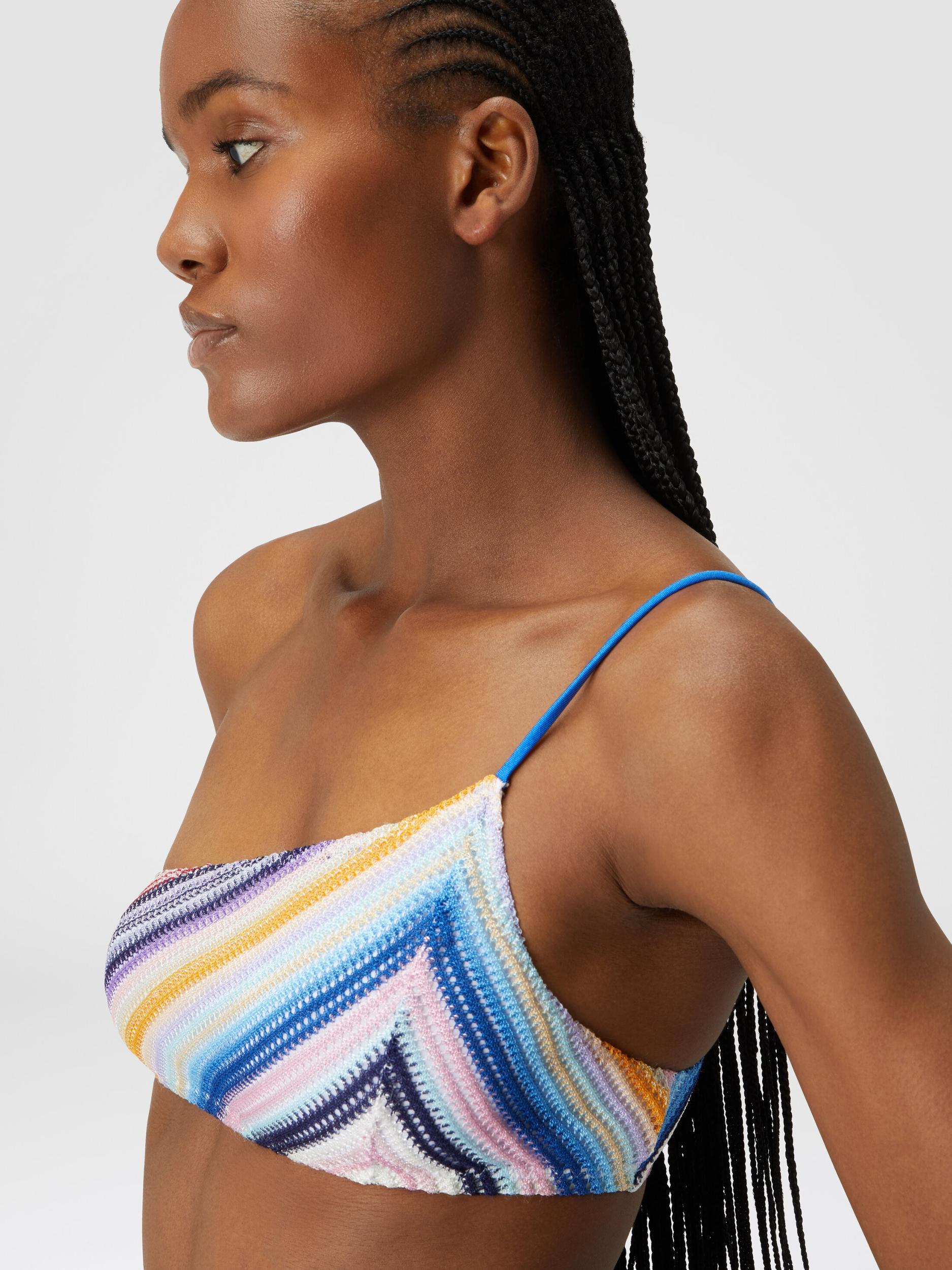 Striped one-shoulder crochet bikini Product Image