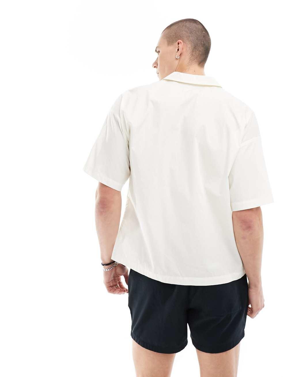 ADPT oversized revere collar shirt with sun and moon placement print  Product Image