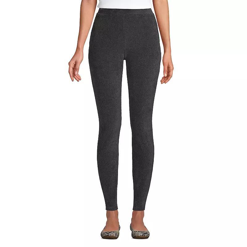 Petites' Lands' End Sport Knit High-Rise Corduroy Leggings, Women's, Size: XL Petite, Grey Product Image