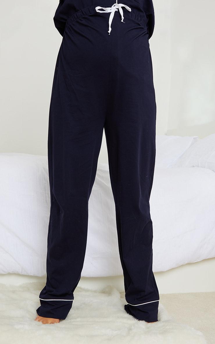 Maternity Navy Wide Leg Pj Pant Product Image