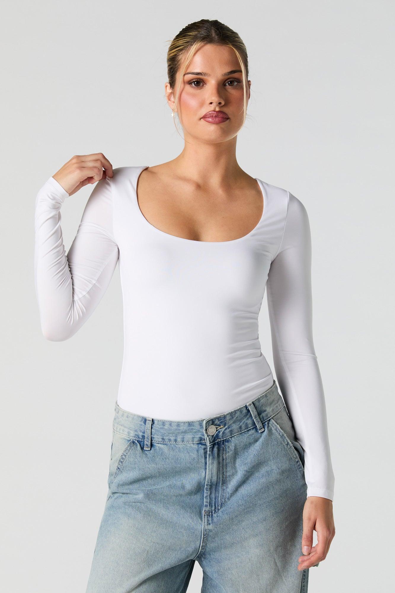 Scoop Neck Long Sleeve Bodysuit Female Product Image