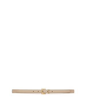 Womens Cassandre Thin Belt with Square Buckle in Grained Leather Product Image