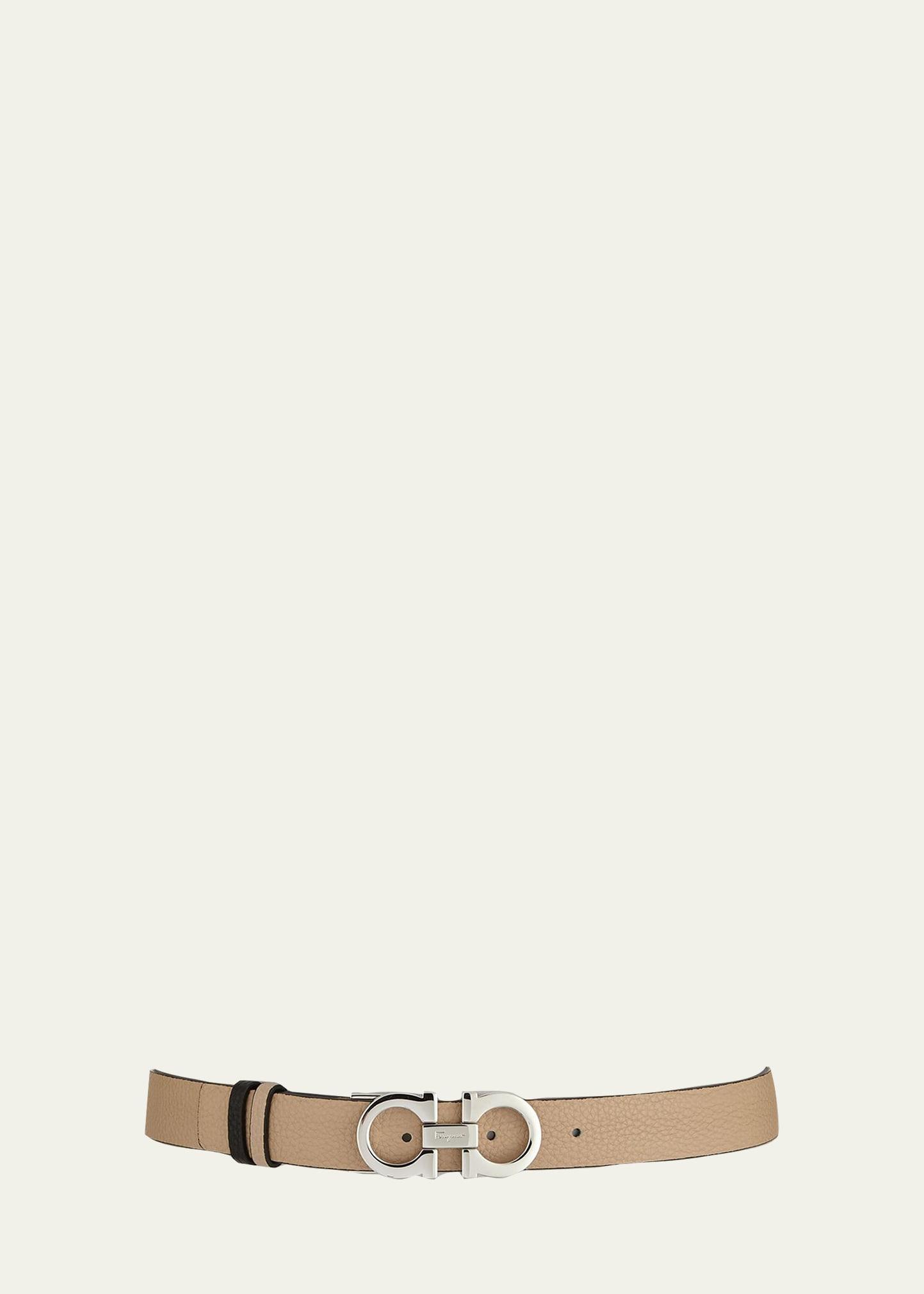 Womens Gancini Adjustable Cut-to-Size Reversible Hammered Leather Belt Product Image