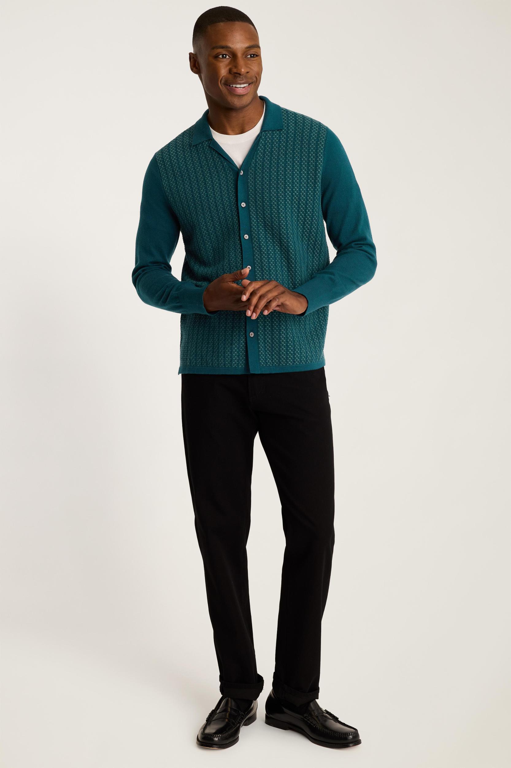 Hudson Long Sleeve Sweater Polo Product Image