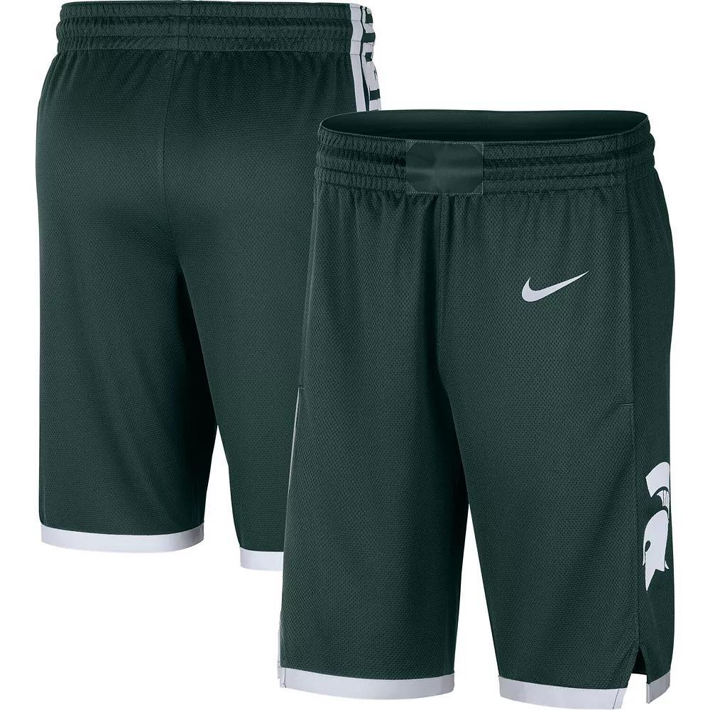 Men's Nike Green Michigan State Spartans Logo Replica Performance Basketball Shorts, Size: Large Product Image