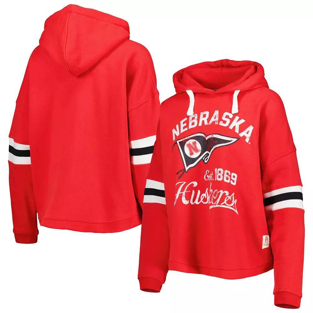 Women's Pressbox Scarlet Nebraska Huskers Super Pennant Pullover Hoodie, Size: Small, Red Product Image