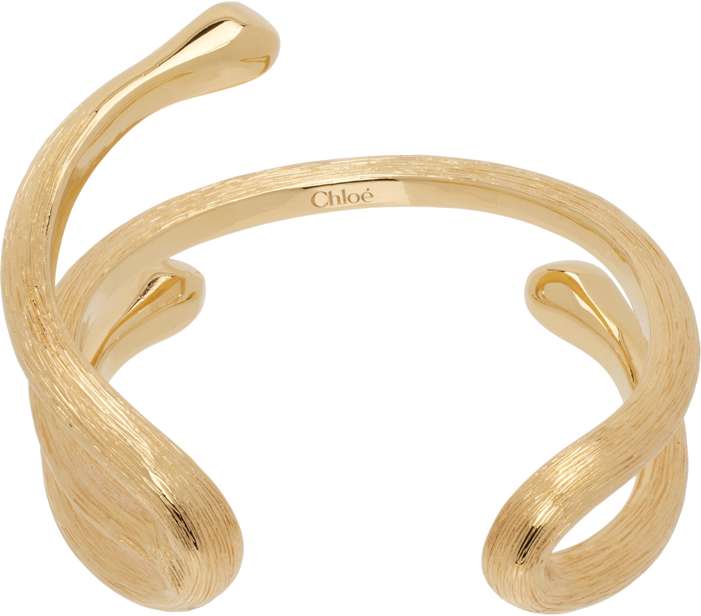 CHLOÉ Gold 'the  Eclectic Cuff' Bracelet In 9dc Vintage Gold Product Image