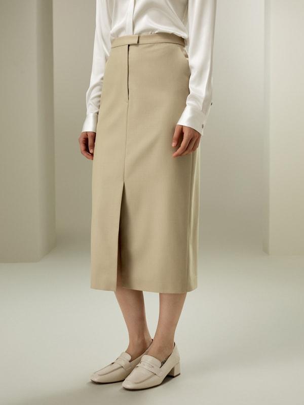 Modern Beauty Silk Wool Pencil Skirt Product Image