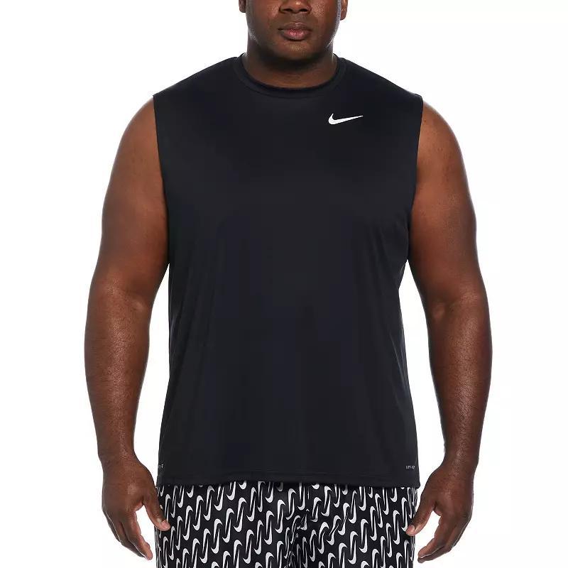 Big & Tall Nike Dri-FIT UPF 40+ Essential Sleeveless Hydroguard Swim Tee, Men's, Size: XXL Tall, White Product Image