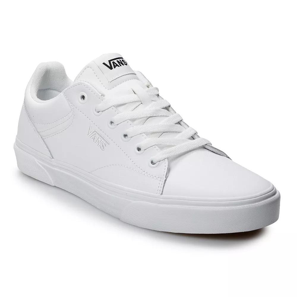Vans® Seldan Men's Leather Shoes, Size: 12, White Product Image