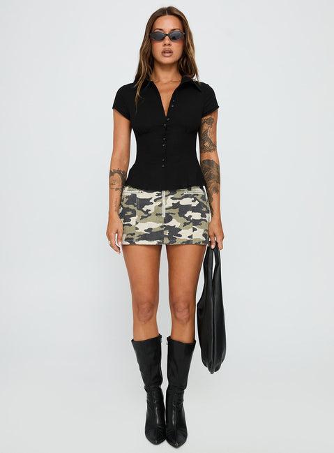 Cottesloe Blouse Top Textured Black Product Image