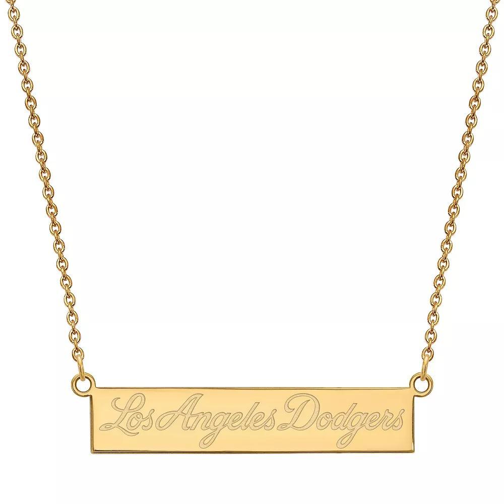 LogoArt Sterling Silver Los Angeles Dodgers Small Bar Necklace, Women's, Gold Tone Product Image