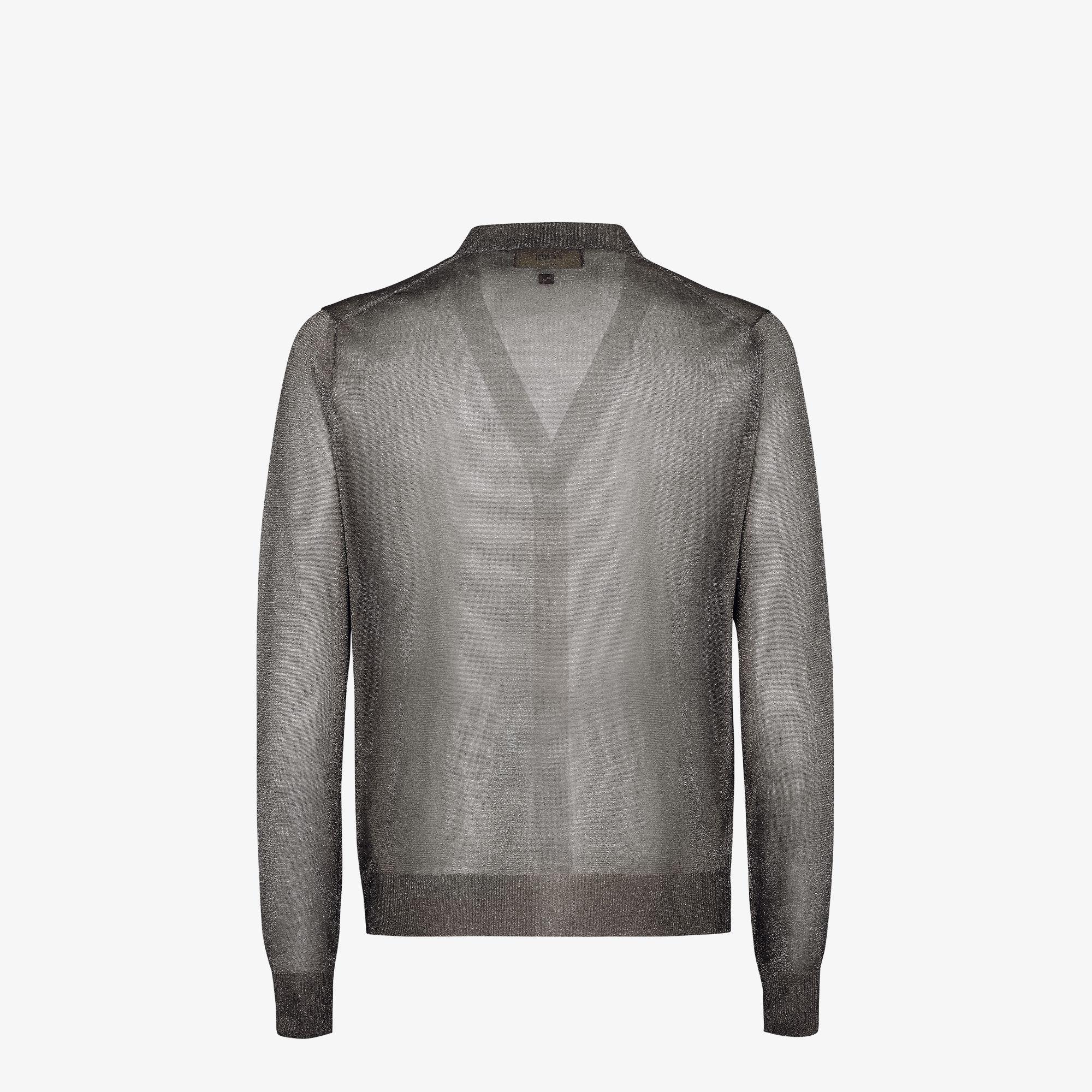 CardiganBlack and silver-colored metallic yarn cardigan Product Image