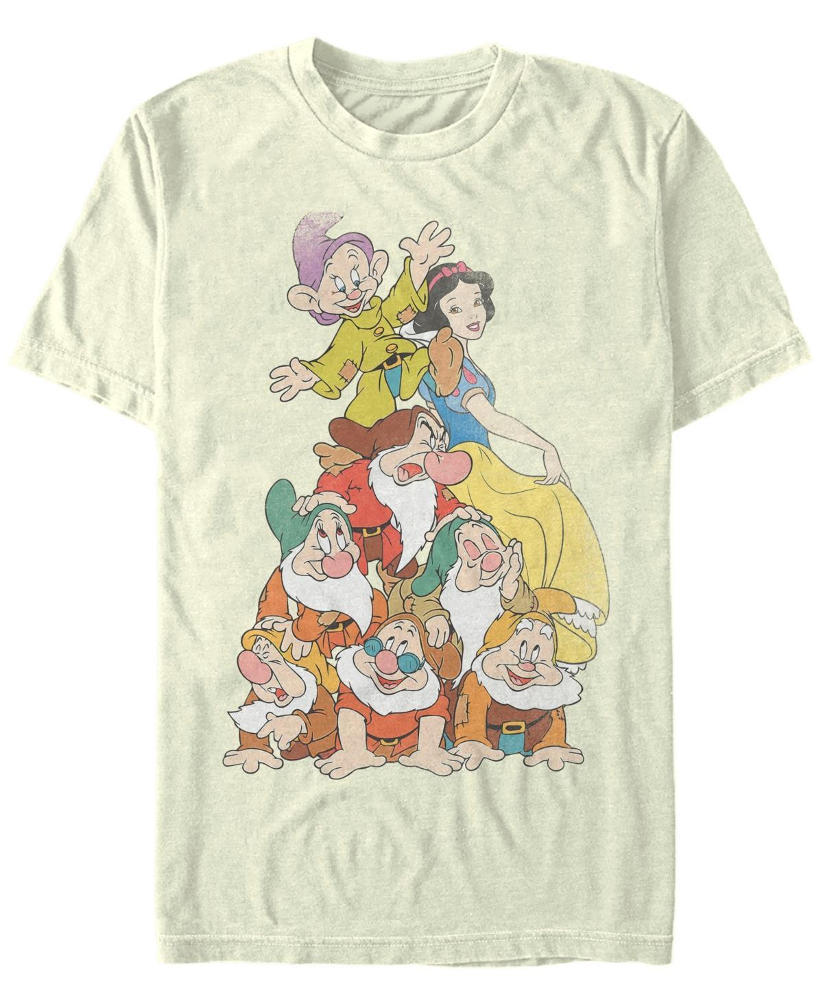 Disney's Snow White & the Seven Dwarves Men's Squad Stack Tee, Size: Medium, Natural Product Image
