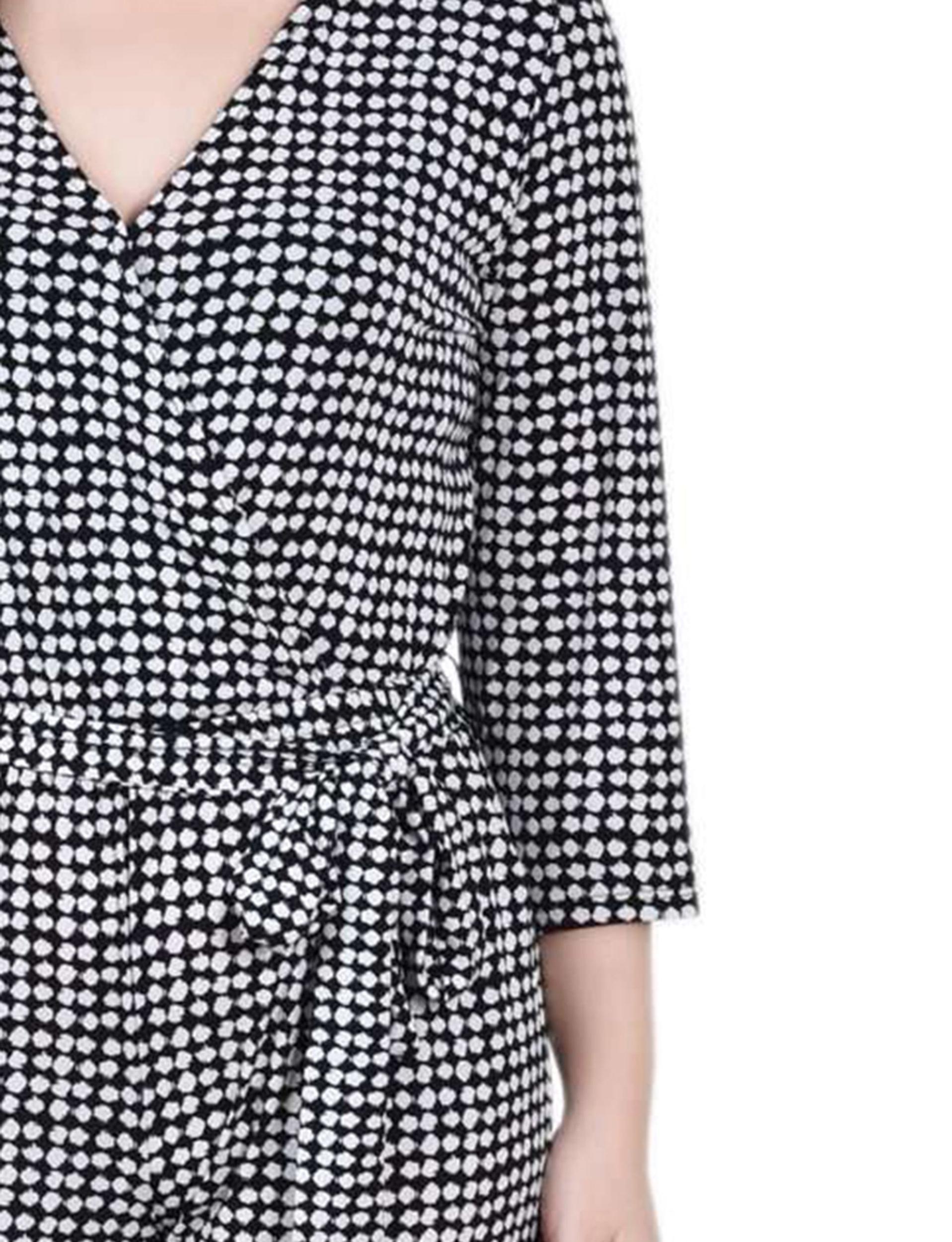 Black Polka Dot 3/4 Sleeve Belted Jumpsuit - Petite Product Image