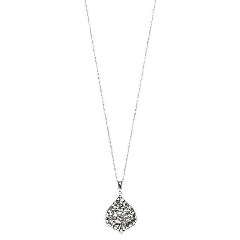 Tori Hill Sterling Silver Marcasite Pendant Necklace, Womens Product Image