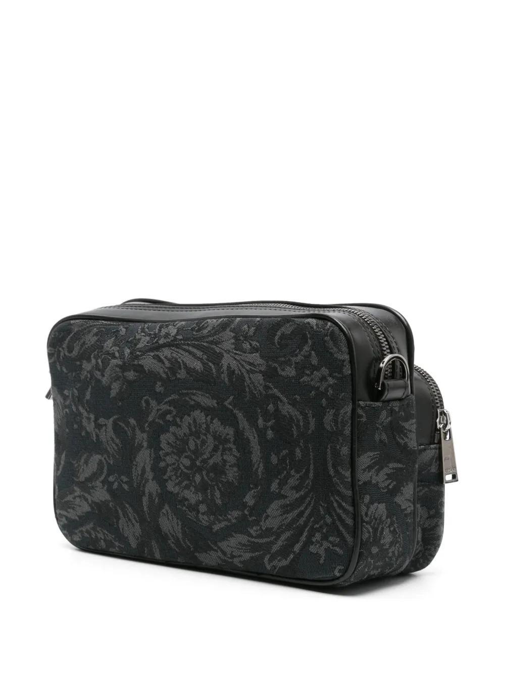 VERSACE Athena Barocco-print Messenger Bag In Black Product Image
