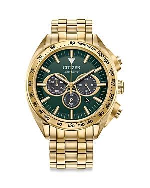 Citizen Mens Eco-Drive Carson Stainless Steel Bracelet Chronograph Watch Blue Two Tone Product Image