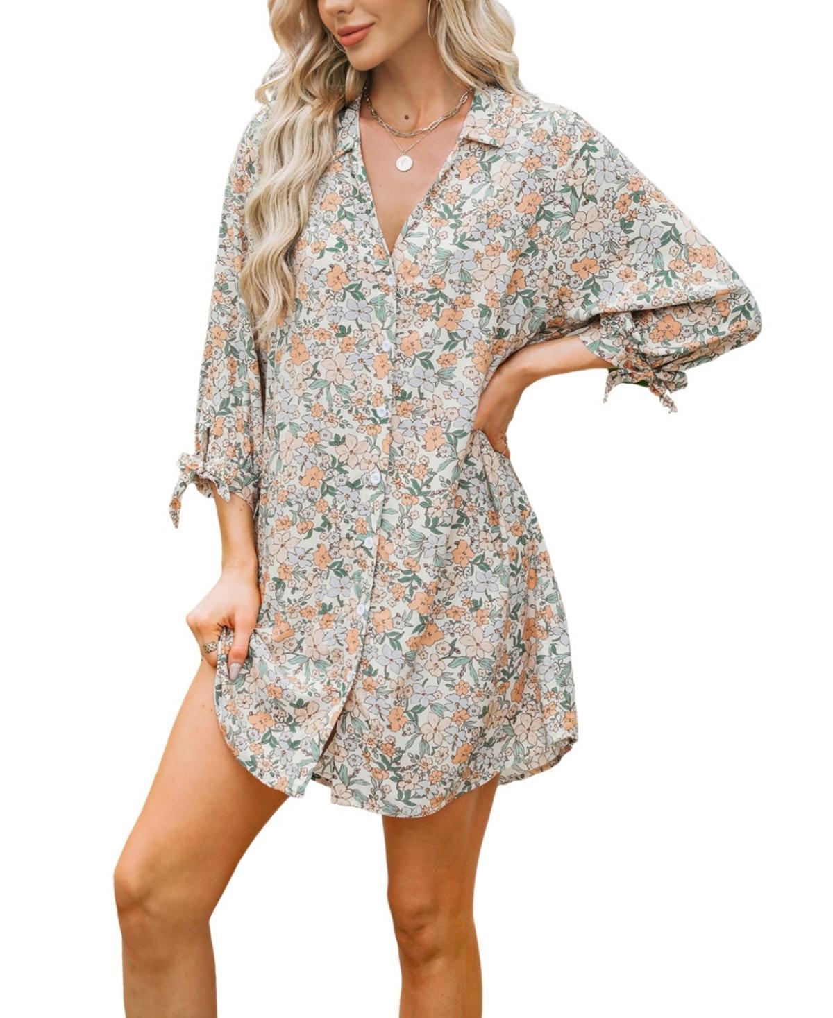 Women's Cupshe Button-Up Swim Cover-Up Dress, Size: XL, Black Product Image