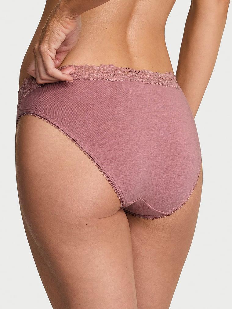 Stretch Cotton Lace-Waist Bikini Panty Product Image