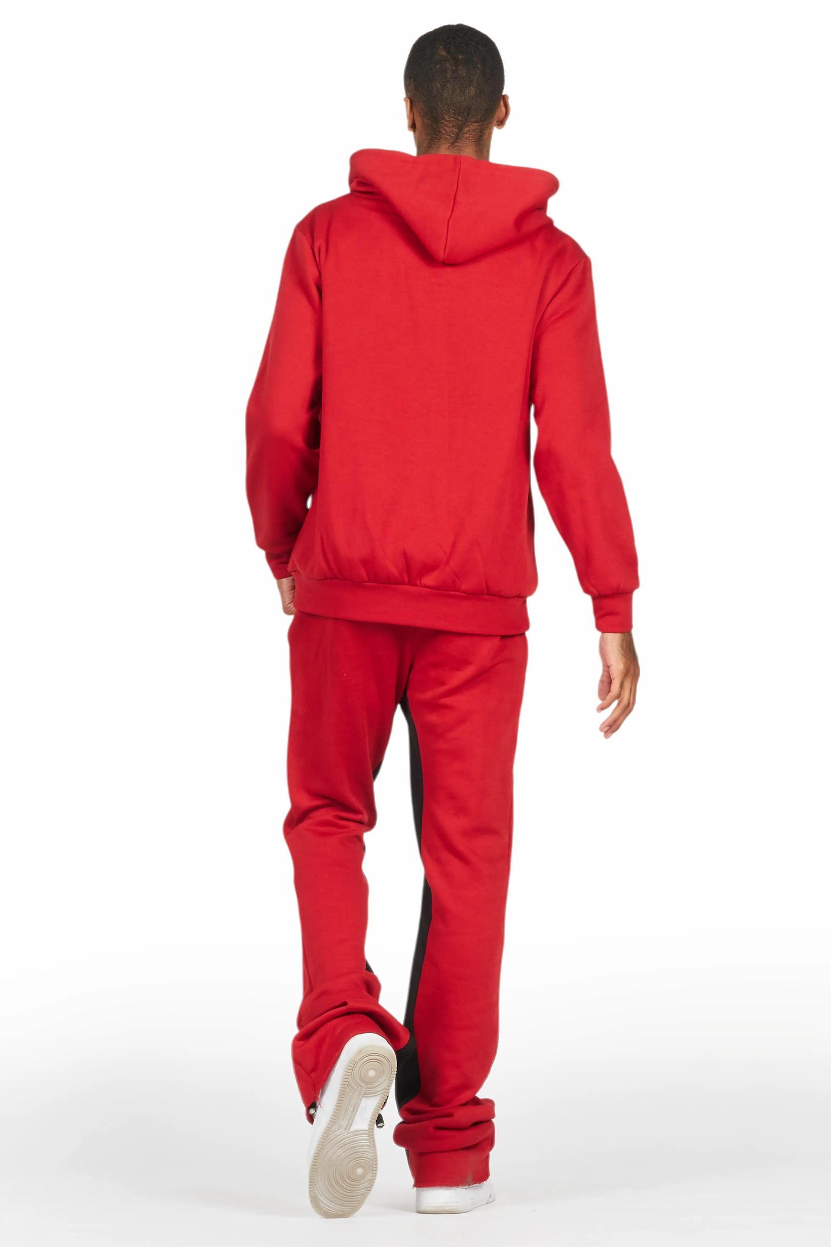 Briggs Burgundy Hoodie/Baggy Fit Pant Set Male Product Image
