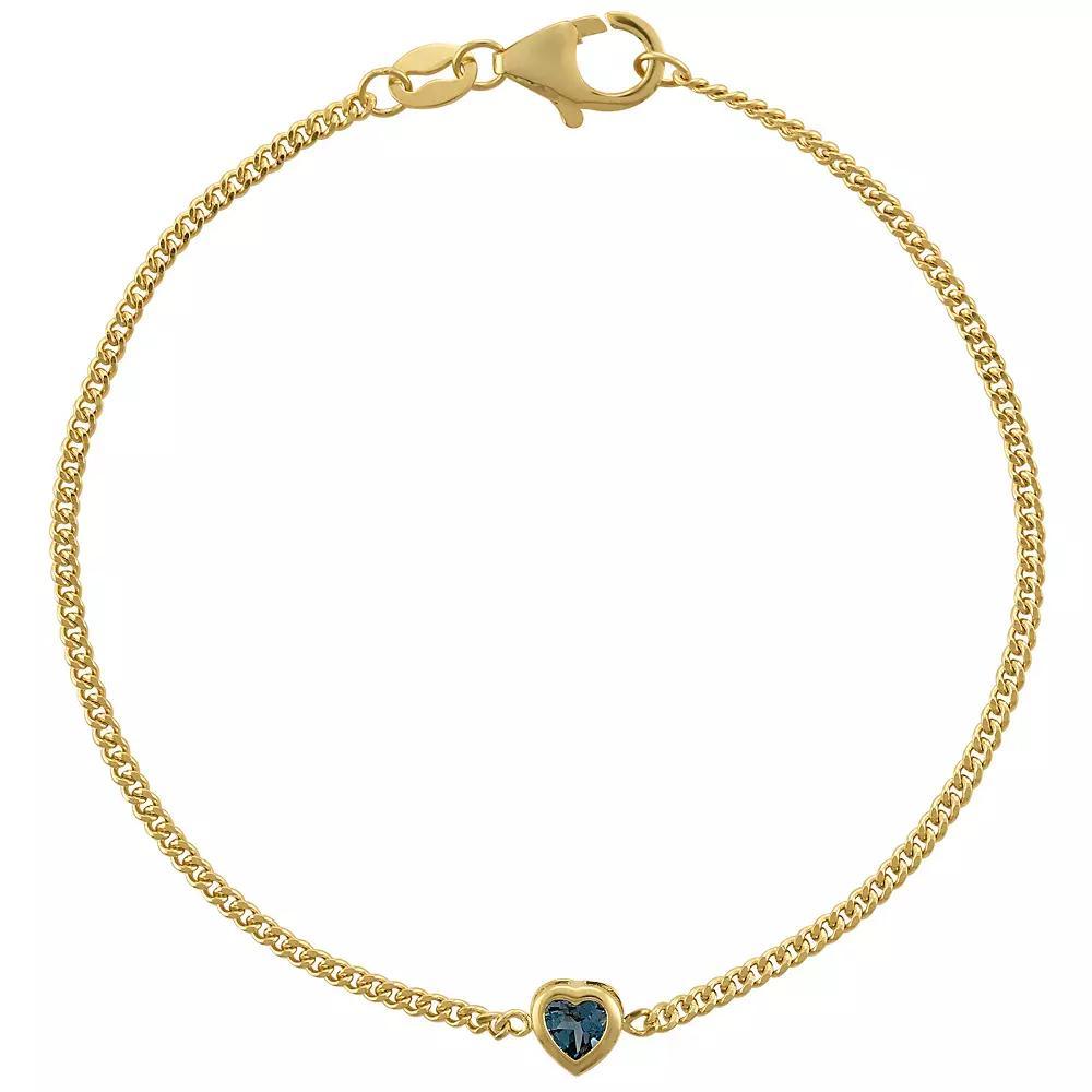 Designs by Gioelli 14k Gold Over Sterling Silver Gemstone Curb Chain Bracelet, Womens, Peridot Product Image
