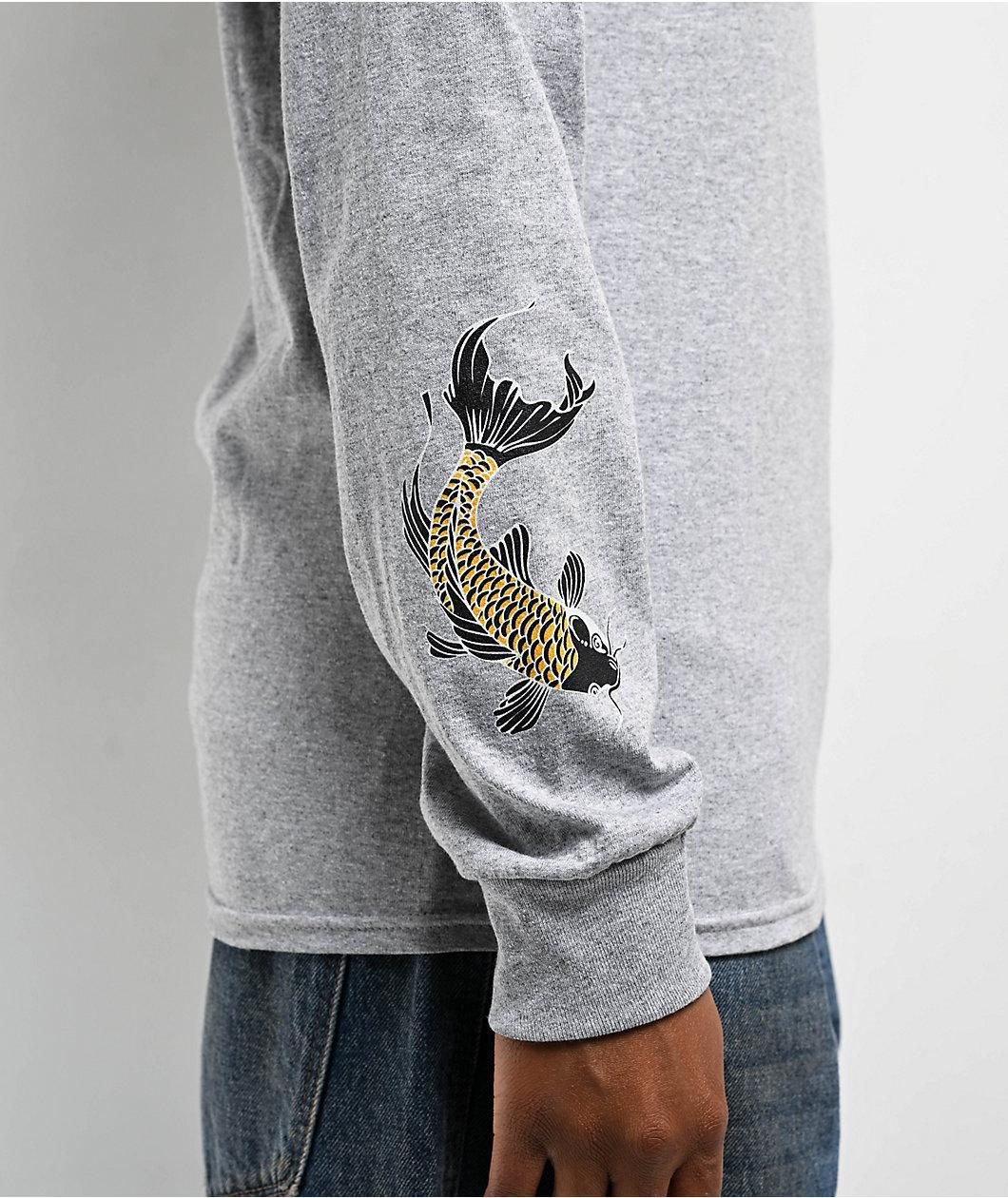 Ninth Hall Crazy Town Heather Grey Long Sleeve T-Shirt Product Image